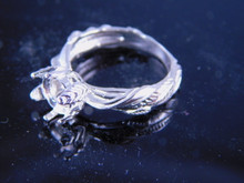 6243 Sterling Silver Ring 8 mm Round  Size 6.75