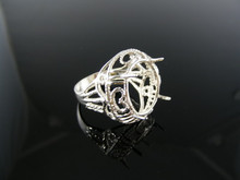 4886 RING SETTING STERLING SILVER, SIZE 6.5, 20x15 MM OVAL STONE