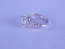 6258 Ring mounting, Filigree 7 x 5 mm pear cab or facet, size 8