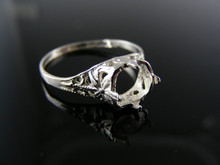 5503  RING SETTING STERLING SILVER, SIZE 7.5, 6MM SQUARE STONE