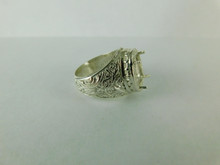 6285 RING SETTING STERLING SILVER,  9x7mm EMERALD STONE, SIZE 8.25