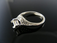 5535 STERLING SILVER RING SETTING, 5 MM ROUND FACETED GEMSTONE, SIZE 5.5