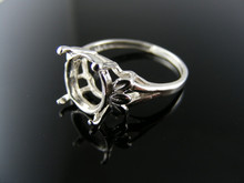 5473 RING SETTING STERLING SILVER, SIZE 7.25, 11X9 MM OVAL SHALLOW CUT STONE