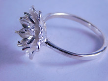 6296 Sterling Silver Ring Setting, 8 mm Faceted Stone, Size 9