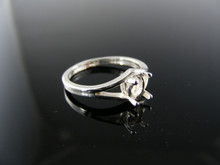 2763  RING SETTING STERLING SILVER, SIZE 5.25, 6X4 MM OVAL STONE