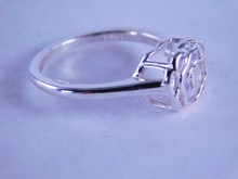 6301 Sterling Silver Ring Setting, 6 mm Round Back set, Size 7.25