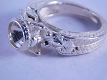 6304 Sterling Silver Ring Setting, For A 7 mm Bezel Set Stone, Size 8