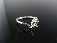 2381  RING SETTING STERLING SILVER, SIZE 7.5, 6x4 MM OVAL FACETED STONE