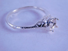 6291 Sterling Silver Engagement Ring Setting, 5.5 mm Round Stone, Size 7.5