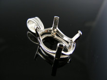P30  STERLING SILVER PENDANT SETTING, 16X12 MM OVAL FACETED GEMSTON