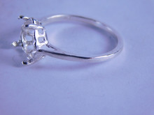 6309 STERLING SILVER HEART RING SETTING, 8X8 MM HEART FACETED GEMSTONE, SIZE 6.5