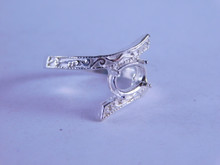 6312 STERLING SILVER RING SETTING, 8X6 MM OVAL FACETED GEMSTONE, 7.5