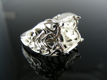 R55  STERLING SILVER RING SETTING, 10X10 MM SQUARE FACETED GEMSTONE, SIZE 7.25