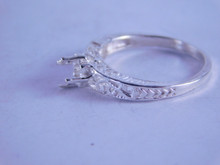 6319 Sterling Silver Ring Setting , 5 mm Square, Size 5.5