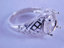 6322 STERLING SILVER RING SETTING, 9 MM ROUND STONE, SIZE 7