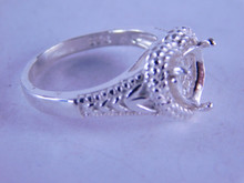 6326 STERLING SILVER RING SETTING, 8X8 MM HEART STONE, SIZE 7