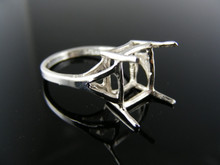 5512 RING SETTING STERLING SILVER, SIZE 7, 12X10 MM EMERALD STONE