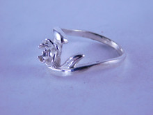 6345 STERLING SILVER RING SETTING, 3 MM ROUND GEMSTONE, SIZE 7