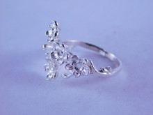 6346 STERLING SILVER RING FLOWER SETTING, 5-2.5 MM ROUND STONES, SIZE 7
