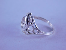 6347 STERLING SILVER RING SETTING, 8 X 6 MM OVAL BACK SET, SIZE 6