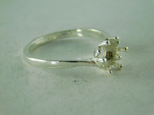 6387  RING STERLING SILVER, 7 MM ROUND GEMSTONE, SIZE 8.25