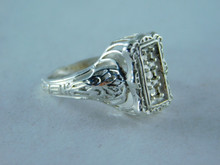 6386 RING STERLING SILVER, 3-2 MM FACETED GEMSTONES, SIZE6