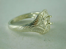 6384 RING STERLING SILVER, SOLITAIRE  5 MM ROUND FACETED GEMSTONE, SIZE 6.25