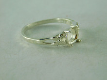 6380 RING STERLING SILVER, SOLITAIRE, 6.5 MM ROUND GEMSTONE, SIZE 8.25