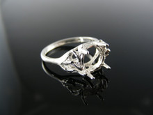 3796 RING SETTING STERLING SILVER, SIZE 4.25, 9X7 MM OVAL FACETED STONE