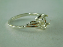 6374 RING STERLING SILVER SOLITAIRE, 7 MM ROUND FACETED GEMSTONE, SIZE 8