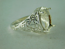 6372 RING STERLING SILVER, 12 X 10 MM OVAL GEMSTONE, SIZE 8