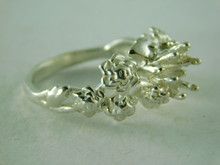 6366 RING STERLING SILVER SOLITAIRE, 7 MM ROUND FACETED GEMSTONE, SIZE 8.25 