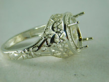 6360 RING STERLING SILVER, 12X10 MM OVAL FACETED GEMSTONE, SIZE 6.25