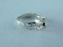 6359 STERLING SILVER RING SETTING, 8 MM ROUND FACETED GEMSTONE, SIZE 7.25