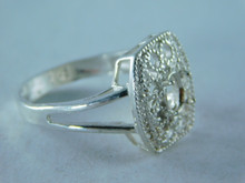 6363 RING STERLING SILVER, 6 X 4 MM OVAL FACETED GEMSTONE, SIZE 8.5