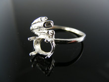 734 RING SETTING STERLING SILVER, SIZE 7,  8X6 OVAL CAB OR FACETED STONE