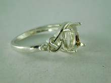 6356 RING STERLING SILVER, 9 X 7 $ 2- 2.5 MM  GEMSTONES, SIZE 7