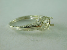 6272 RING STERLING SILVER, 7 X 6 MM OVAL GEMSTONE, SIZE 6.5