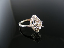 3072 RING SETTING STERLING SILVER, SIZE 4.5, 5X3 MM OVAL FACETED STONE