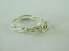 6412 STERLING SILVER RING SETTING, 6 MM ROUND FACETED GEMSTONE, SIZE 8