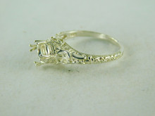 6413 STERLING SILVER FILIGREE RING SETTING, 6 MM ROUND FACETED GEMSTONE, SIZE 6.25