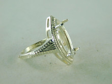 6415 STERLING SILVER RING SETTING, 20X10 MM MARQUISE FACETED GEMSTONE, SIZE 7