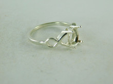 6422 STERLING SILVER RING SETTING, 8X6 MM OVAL FACETED GEMSTONE, SIZE 