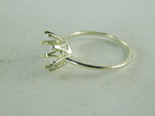 6425 STERLING SILVER RING SETTING, 9 MM ROUND FACETED GEMSTONE, SIZE 8