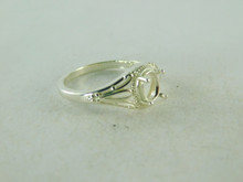 6426 STERLING SILVER FILIGREE RING SETTING, 7X5 MM OVAL FACETED GEMSTONE, SIZE 6.25