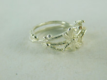 6428 STERLING SILVER RING SETTING, 7X5 MM OVAL FACETED GEMSTONE, SIZE 8