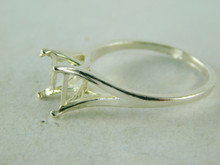 6440 STERLING SILVER RING SETTING, 8X6 MM EMERALD CUT FACETED GEMSTONE, 8