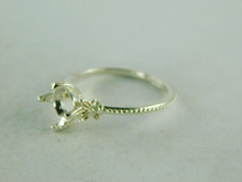 6441 STERLING SILVER RING SETTING, 7.5 M ROUND FACETED GEMSTONE, SIZE 8