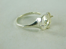 6448 STERLING SILVER RING SETTING, 12X10 MM EMERALD W/CLIPPED CORNERS FACETED OR CABOCHON GEMSTONE, SIZE 10.5