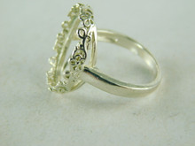 6449 STERLING SILVER RING SETTING, 18X14 MM CABOCHON GEMSTONE, 8